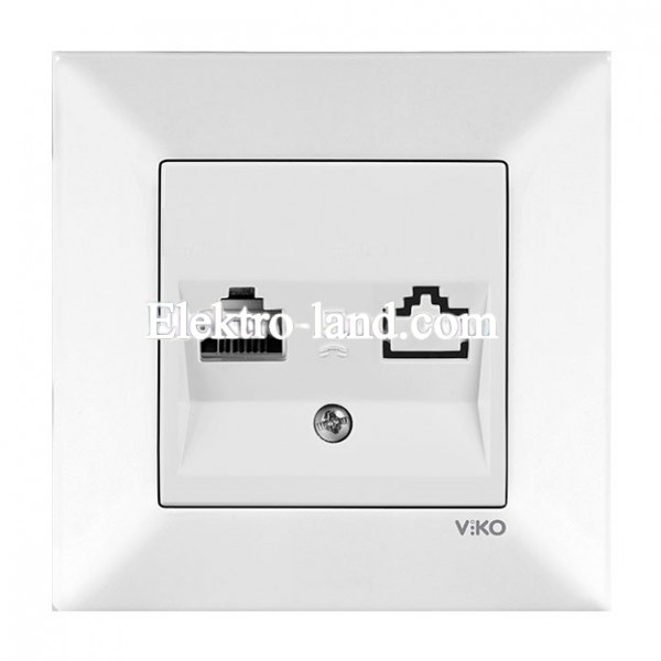 Розетка телефонная (RJ11) белая VIKO MERIDIAN 90970013-WH